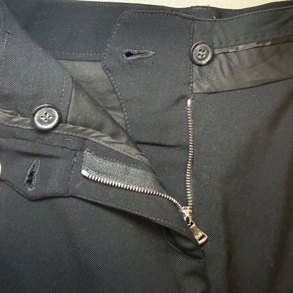 D&G Dolce & Gabbana‎ Womens Black Straight Leg Dress Pants Satin Trim Sz 44 (10) - Picture 5 of 14